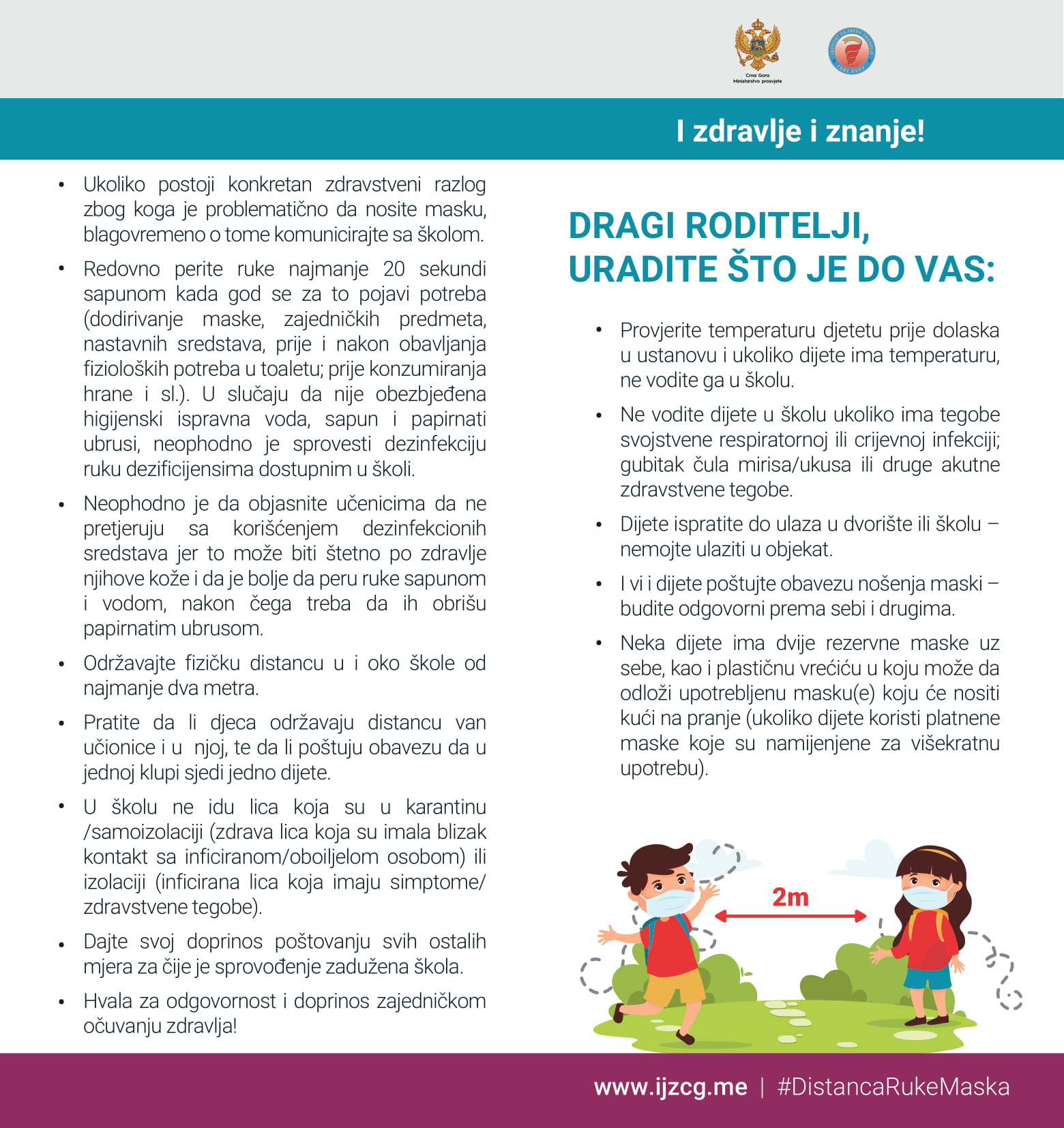 I zdravlje i znanje flajer skola 1